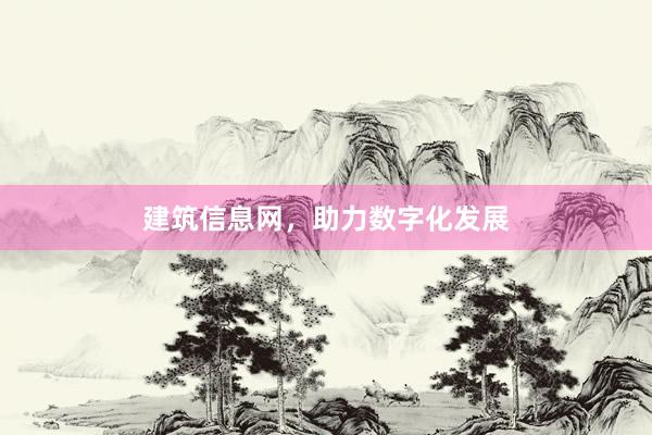 建筑信息网，助力数字化发展